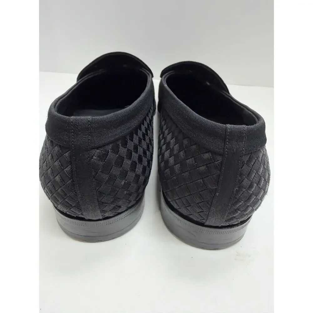 Bally Men’s Black Leather Dress Shoes 10D Basket Weave Toe Luxury Italian